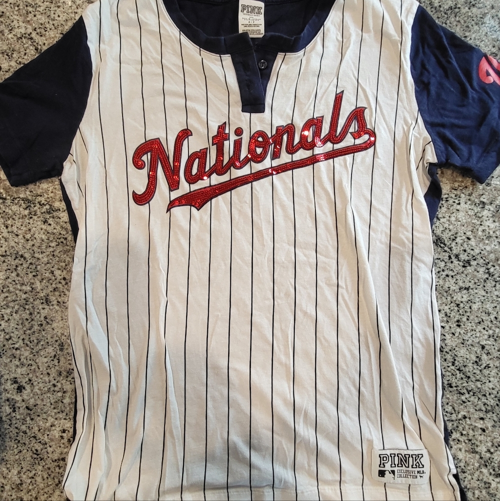 ✨ Victoria’s Secret PINK x MLB Washington Nationals Sequin Tee